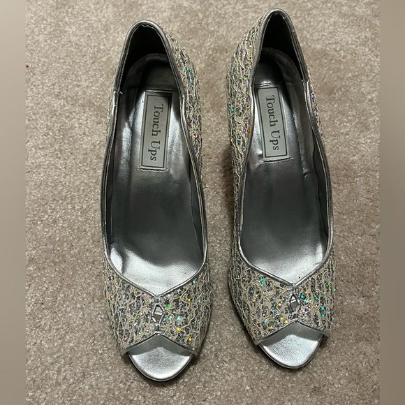 Touch ups glitter & lace type heel sz 8 - Picture 2 of 5